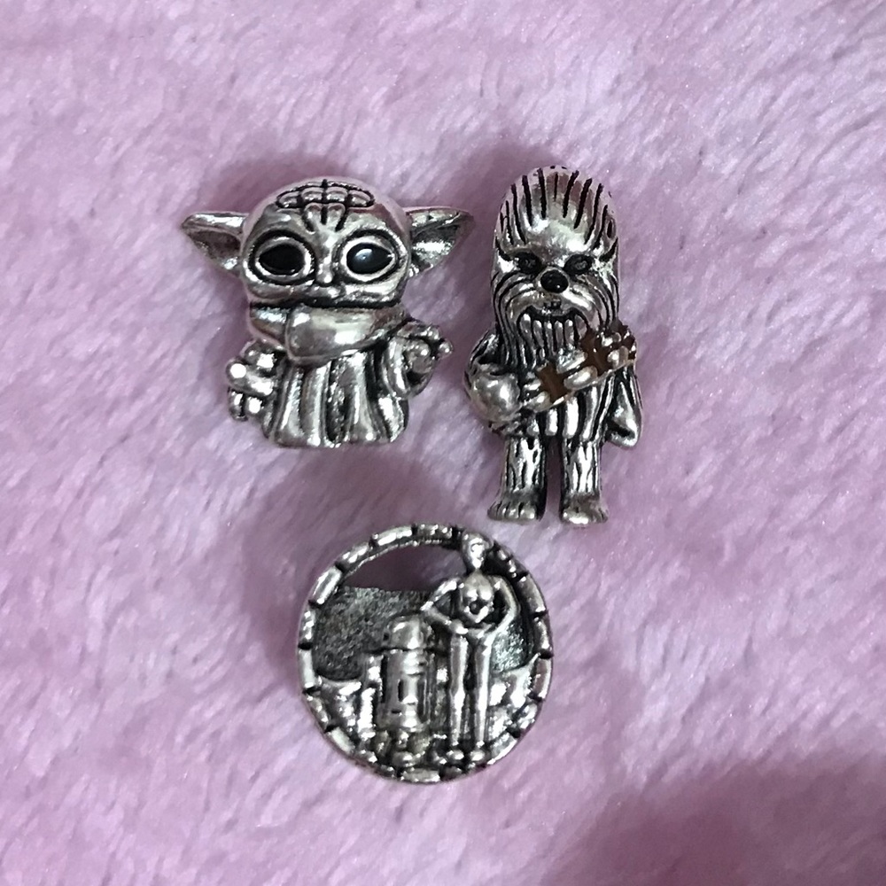 3 Star Wars C-3PO and R2-D2, Baby Yoda The Child Bead Set - Not Pandora